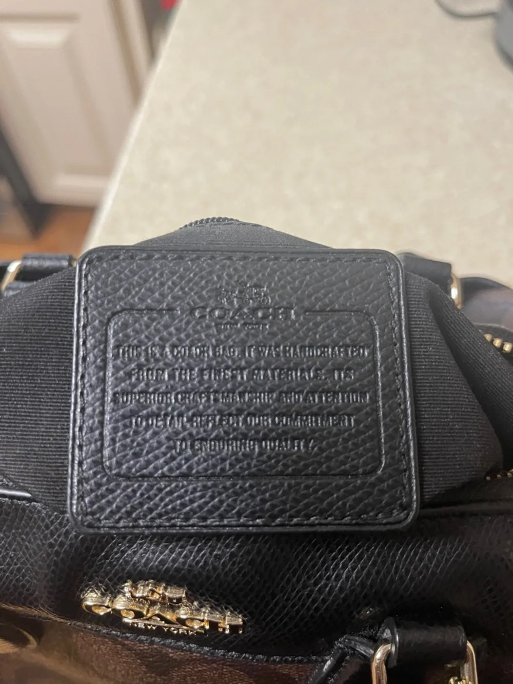 Coach Brown Signature Satchel with Black Trim and Gold Hardware - Picture 2 of 11